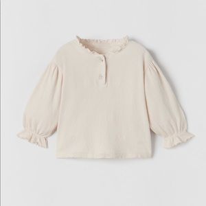 NWT Zara Kids Ruffly tshirt size 9-12 months